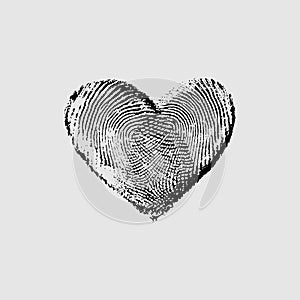 Fingerprint Heart Black IV