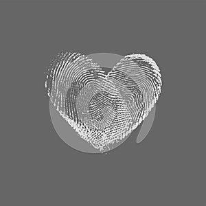 Fingerprint Heart Silver photo