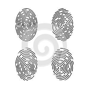Fingerprint icon. Cyber security concept. Digital security authentication concept. Vector stock illustration