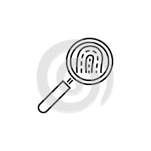 Fingerprint icon. Element of legal services thin line icon