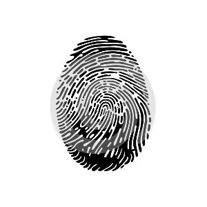 Fingerprint Icon, Finger Print Identity Symbol, Grunge Thumbprint Sign, Fingerprint, ID Vector Illustration