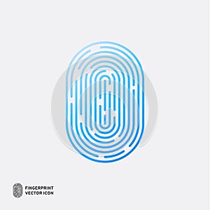 Fingerprint icon, modern abstract shape