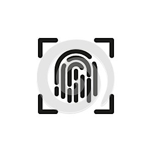 Fingerprint icon. Simple vector illustration on a white background