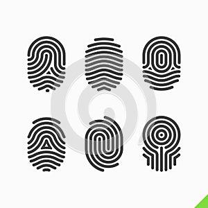 Fingerprint icons set