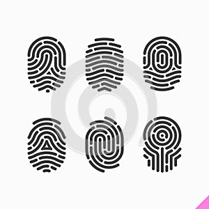 Fingerprint icons set