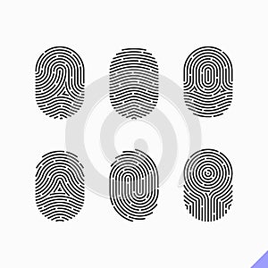 Fingerprint icons set