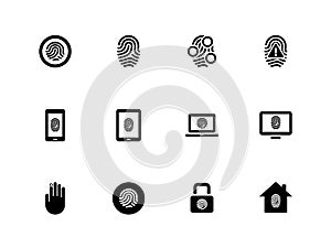 Fingerprint icons on white background.