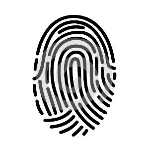 Fingerprint ID line art icon for apps with security unlock