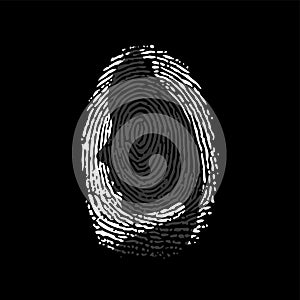 Fingerprint ID woman black background