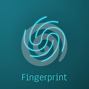 Fingerprint identification icon. Biometric authorization and business security concept. Vector illustration