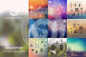 Fingerprint infographic with unfocused background photo