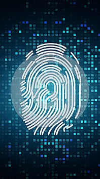 Fingerprint login Cyber security data protection concept