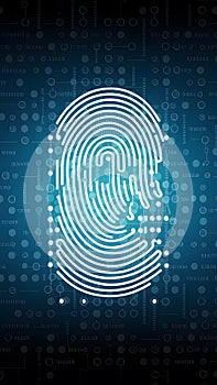 Fingerprint login Cyber security data protection concept