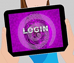 Fingerprint Login Smart Biometric Security 2d Illustration