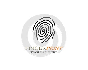 Fingerprint logo template vector icon