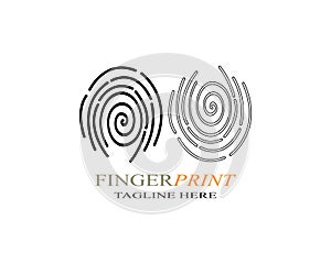 Fingerprint logo template vector icon