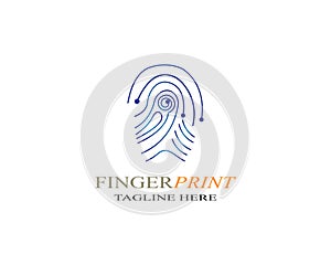 Fingerprint logo template vector icon