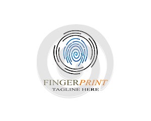 Fingerprint logo template vector icon