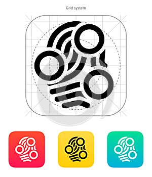 Fingerprint loop type scan icon.