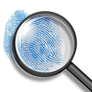 Fingerprint through magnifying glass