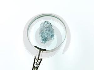 Fingerprint through magnifying glass