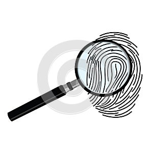 Fingerprint and magnifying glass