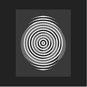 Fingerprint , modern vector. Flat circular lines form, centric circle, person ID. Vector illustration.