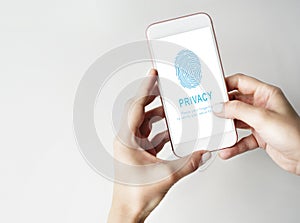 Fingerprint Password Biometrics Technology Concept