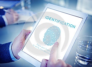 Fingerprint Password Biometrics Technology Concept photo