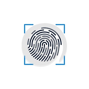 Fingerprint of the person. vector symbol icon