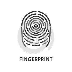 Fingerprint Print of Finger Identification Vector