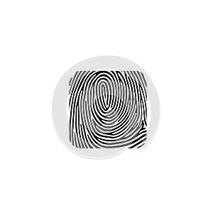 Fingerprint Rounded Quadrilateral Icon Vector Design