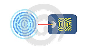 Fingerprint Scan Access: Biometric Security System, vector design Generative AI