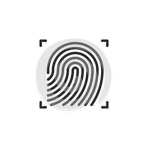 Fingerprint scan line icon