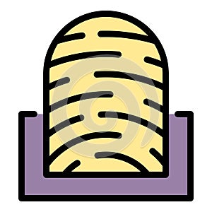 Fingerprint scan process icon color outline vector