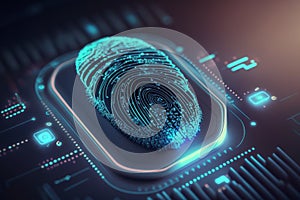 Fingerprint scan provides cyber security access. Generative AI