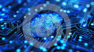 Fingerprint scan provides security access with biometrics identification