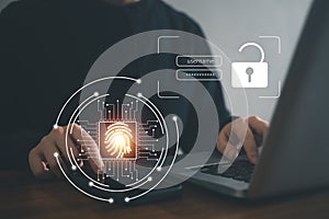 Fingerprint scan for secure access and service unlock design concept