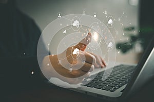 Fingerprint scan for secure access and unlock design concept