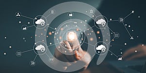 Fingerprint scan for secure access and unlock design concept
