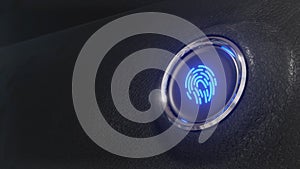 Fingerprint scan start engine startup for security communication concept technology background 3d render