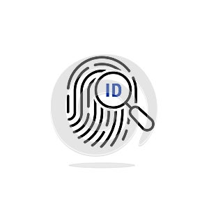 Fingerprint scan with thin line magnifier