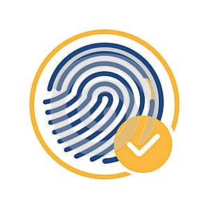Fingerprint Scan Verification: Security and Authentication Icon for Biometric Access