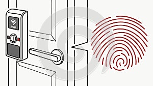 Fingerprint Scanner for Biometric Security and Access, vector design Generative AI