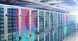 Fingerprint scanner and data processing over server room