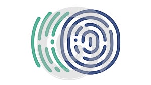 Fingerprint Scanner Icon for Biometric Security, vector design Generative AI