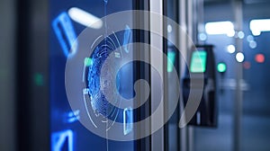 Fingerprint scanning access control system ensuring security in modern building