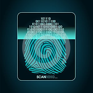 Fingerprint scanning - digital biometric security system, data protection