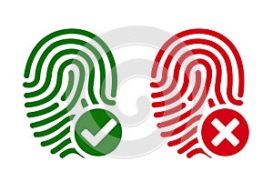 Fingerprint scanning icon sign Ã¢â¬â stock vector