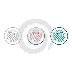 Fingerprint scanning icons isolated on white background. Biometric authorization symbol. Vector illustration.